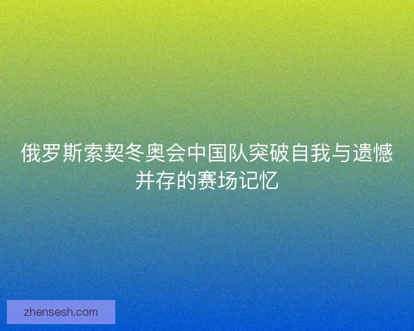 俄罗斯索契冬奥会中国队突破自我与遗憾并存的赛场记忆